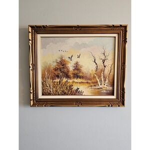 Vintage 1970s Original Oil Painting Signed By R. Burton